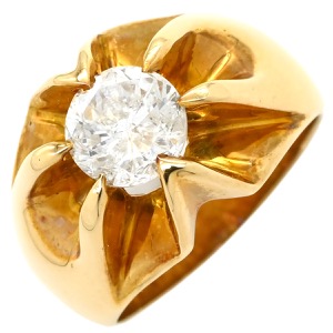 リング 指輪 ダイヤ リング K18YG ゴールド 1石 1粒 18K YG  中古