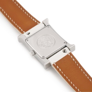 エルメス Hウォッチ･ドゥブルジュー HH1.234 純正ダイヤ パヴェ 白×シルバー H型 スクエア クオーツ