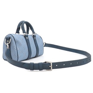 ルイヴィトン 2WAYバッグ キーポル バンドリエール25 ブルー 青 ショルダー   M14681 中古