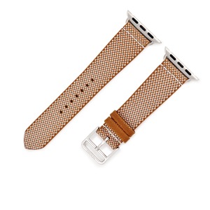 エルメス 腕時計パーツ 純正 アップルウォッチ 38 40 41 mm用 ナイロン ブラウン 新品未使用 トワルアッシュ ベルト ゴールド 32ｍｍ 尾錠付き  中古