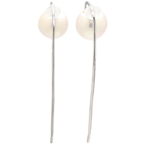 ピアス 淡水パールピアス K18WG ホワイト 白 1粒 1P Au750 18K 18金 真珠 中古