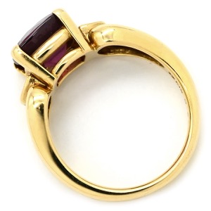 TASAKI リング 指輪 K18YG パープル TASAKI Au750 18K 18金 ダイヤ ガーネット スクエア ワインレッド 赤  中古
