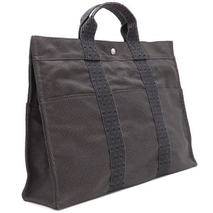 エルメス トートバッグ エールライントート MM  キャンバス グレー 鍵・カデナ欠品  中古