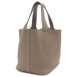 エルメス ハンドバッグ ピコタンロックMM トリヨンクレマンス グレー グレージュ  中古