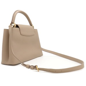 ルイヴィトン 2WAYバッグ カプシーヌMM ベージュ グレージュ ハンドバッグ ショルダーバッグ スタッズ  中古