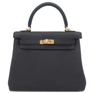 エルメス 2WAYバッグ ケリー25 内縫い トゴ ブラック 黒 ショルダー ハンドバッグ  中古
