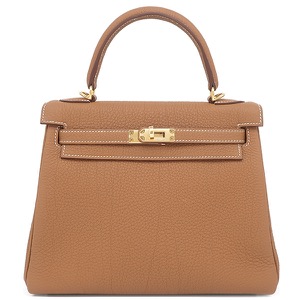 エルメス 2WAYバッグ ケリー25 内縫い トゴ ブラウン 茶 ショルダー  中古
