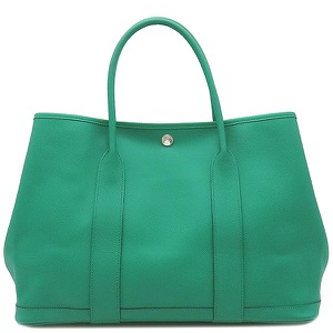 エルメス トートバッグ ガーデンパーティーPM ヴォーエプソン グリーン 緑  中古