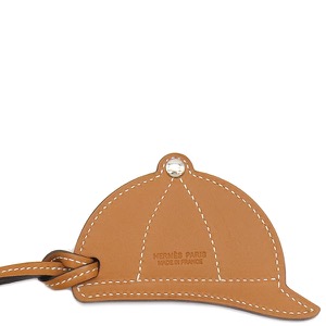 エルメス バッグチャーム パドック ボンベイ ヴォースイフト オレンジ アイボリー 茶 帽子  中古