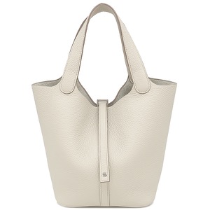 エルメス ハンドバッグ ピコタンロック MM  トリヨンクレマンス グレー未使用 オフホワイト  中古