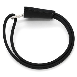 エルメス ブレスレット クロシェット レザーブレス メタル ブラック #T3 中古