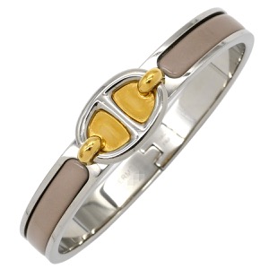 エルメス バングル ミニクリック PM シェーヌダンクル メタル ブラウン ベージュ  中古