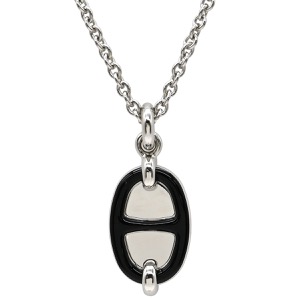 エルメス ネックレス ミニマイヨン メタル ブラック シェーヌダンクル 黒  中古