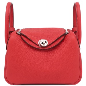 エルメス ショルダーバッグ リンディ 2 ミニ 20 トリヨンクレマンス レッド未使用 赤  中古