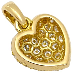 カルティエ ペンダントトップ ハート パヴェ K18YG ゴールド ネックレストップ  中古