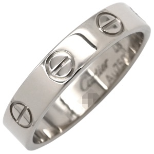 カルティエ リング 指輪 ラブリング スモールモデル K18WG シルバー #48 LOVE Ring Au750 18K 18金 ミニサイズ  B4085148 中古