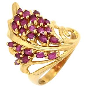 リング 指輪 ルビーリング K18YG ゴールド Au750 18K 18金  中古