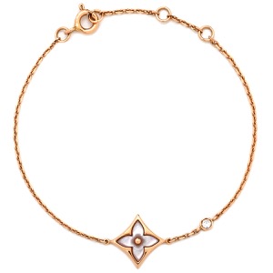 ルイヴィトン ブレスレット スターブロッサム BB K18PG ゴールド LV モノグラムフラワー ホワイトシェル 一粒ダイヤ 750  中古