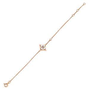 ルイヴィトン ブレスレット スターブロッサム BB K18PG ゴールド LV モノグラムフラワー ホワイトシェル 一粒ダイヤ 750  中古