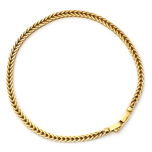 ブレスレット K18 デザインブレスレット K18YG ゴールド チェーンブレス  中古