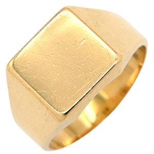 リング 指輪 印台リング K18YG ゴールド スクエア   中古