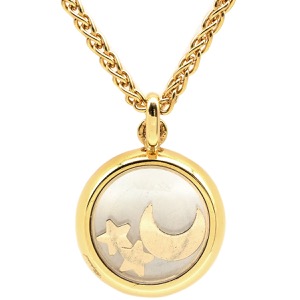 ショパール ネックレス ハッピーダイヤモンド ペンダント K18YG ゴールド Au750 18K 18金 2Pスターダイヤ・1Pムーンダイヤ  79/3926/450 中古