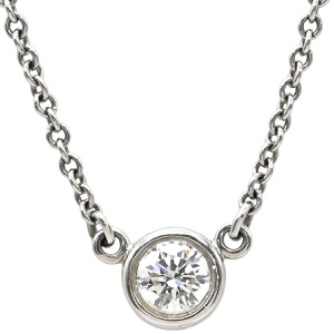 ティファニー ネックレス バイザヤード シングルダイヤモンド ペンダント Pt950 シルバー Pt T&Co. 1石 エルサペレッティ  中古