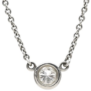 ティファニー ネックレス バイザヤード シングルダイヤモンド ペンダント Pt950 シルバー Pt T&Co. 1石 エルサペレッティ  中古