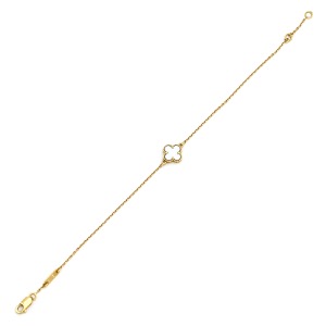 ヴァンクリーフアーペル ブレスレット スウィート アルハンブラ  K18YG ホワイト ゴールド 白 Au750 18K 18金 シェル  VCARF68800 中古