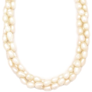 TASAKI ネックレス パール ホワイト 真珠 パール 3連 3重 バロックパール  中古