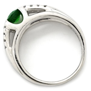 リング 指輪 ガーネット 0.80ct ダイヤリング Pt900 シルバー 緑 グリーン プラチナ900 グリーングロシュラーガーネット 中古