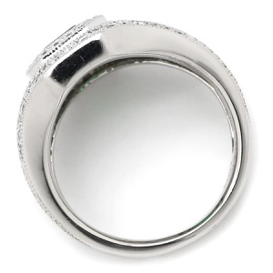 リング 指輪 エメラルド ダイヤ Pt900 シルバー グリーン 緑 カクテルリング パヴェダイヤ 中古