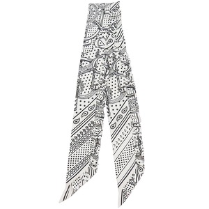 エルメス スカーフ ツイリー シルク ホワイト 【Frilled Eperon d'Or Bandana/フリル エプロンドール バンダナ】  中古