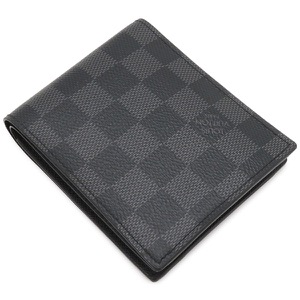 ルイヴィトン 二つ折り財布 ポルトフォイユ マルコ NM ダミエグラフィットキャンバス ブラック 黒 グレー  N63336 中古