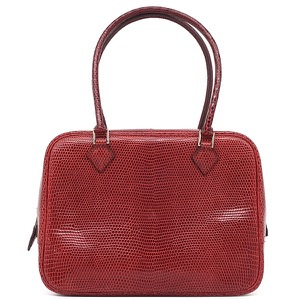 エルメス ハンドバッグ ミニプリュム リザード レッド 赤  中古