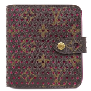 ルイヴィトン 二つ折り財布 コンパクト ジップ モノグラムキャンバス ブラウン 茶 小銭入れ M95218 中古