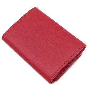 グッチ 三つ折り財布 GGマーモント レザー レッド プチマーモント 赤  523277 中古