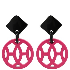 エルメス ピアス アヴァ HAVA バッファローホーン ピンク Hモチーフ  中古