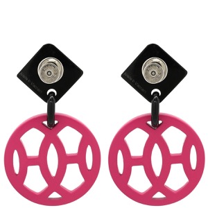 エルメス ピアス アヴァ HAVA バッファローホーン ピンク Hモチーフ  中古