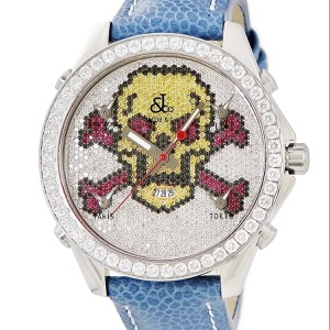 ジェイコブ ファイブタイムゾーン スカル JC-SKULL6 純正ダイヤ 骸骨 GMT デイト ドクロ クオーツ