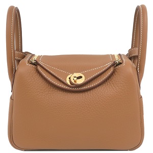 エルメス ショルダーバッグ リンディ 2 ミニ 20 トリヨンクレマンス ブラウン 茶  中古