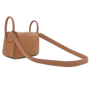 エルメス ショルダーバッグ リンディ 2 ミニ 20 トリヨンクレマンス ブラウン 茶  中古