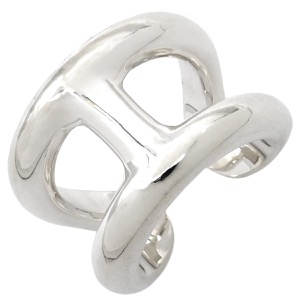 エルメス リング 指輪 オスモズGM シルバー925 シルバー #51(JP11) Hモチーフ AG925 SV925  中古