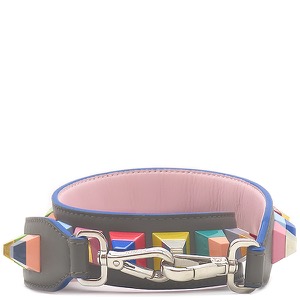 フェンディ ショルダーストラップ ストラップユー ロング スタッズ カーフ マルチカラー 青 ピンク  8AV105A5PJF13VK 中古