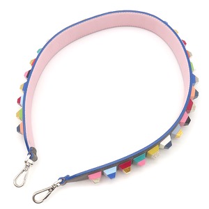 フェンディ ショルダーストラップ ストラップユー ロング スタッズ カーフ マルチカラー 青 ピンク  8AV105A5PJF13VK 中古