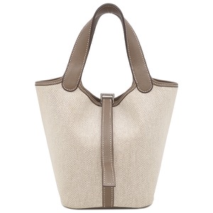 エルメス ハンドバッグ ピコタン PM トワルアッシュ ベージュ ベージュ  中古