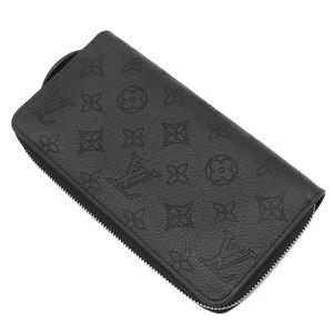 ルイヴィトン 長財布 ジッピー ウォレット モノグラムマヒナ ブラック 黒 ラウンドファスナー  M61867 中古