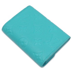 ルイヴィトン コインケース ポルトモネロザリ モノグラムアンプラント ブルー 水色 LV  × TM 村上隆コラボ  M14085  中古