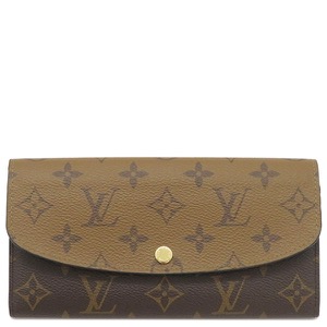 ルイヴィトン 長財布 ポルトフォイユ エミリー モノグラムキャンバス ブラウン 茶  M82157 中古