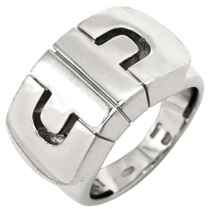 ブルガリ リング 指輪 パレンテシリング K18WG シルバー BVLGARI Au750 18K 18金 中古